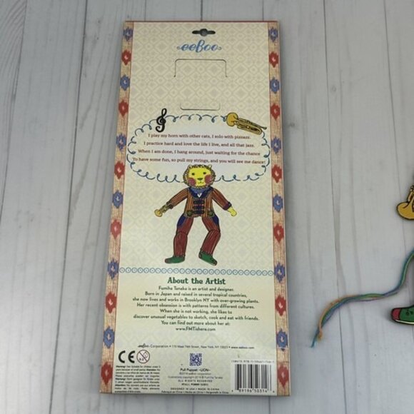Pull String Toy Jumping Jack Puppet Circus Clown Lion Artisan Wall Art Decor - Picture 4 of 9